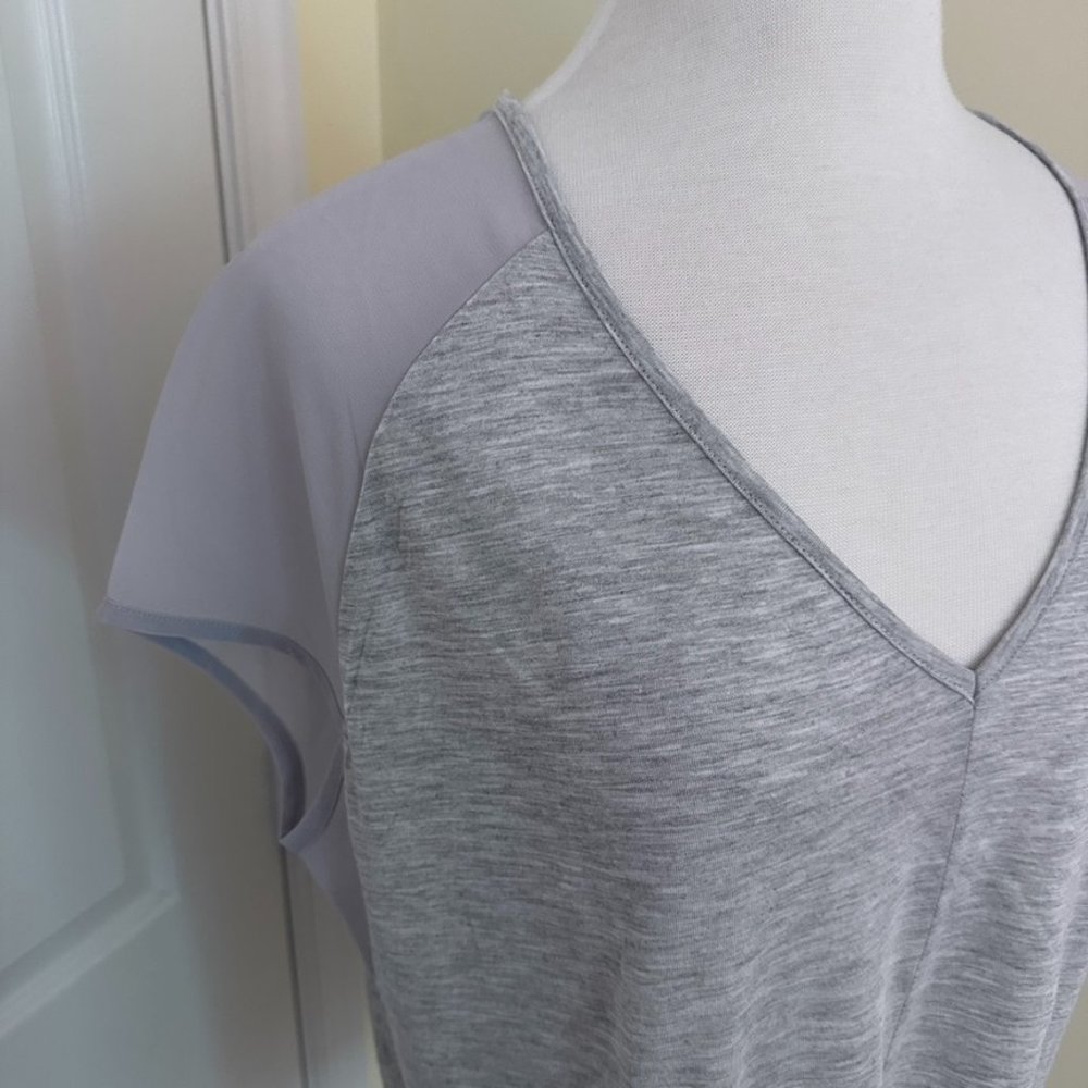 NWT Banana Republic Gorgeous Modal / Sheer Blocked Top Raglan Sleeves Sheer Back